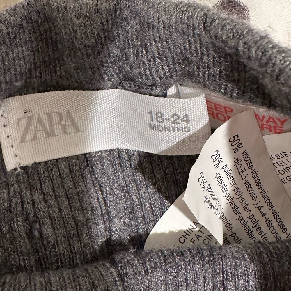 Zara Girls White Grey Blouse & Knit Pants 18-24 Mon - Picture 4 of 5